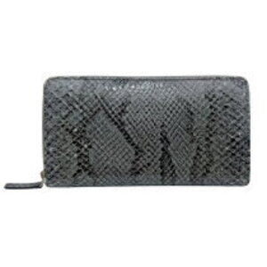 Gucci zip around long wallet gray python leather